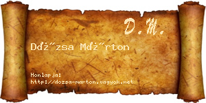 Dózsa Márton névjegykártya